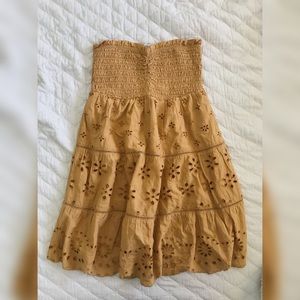 American Eagle Yellow Strapless Dress